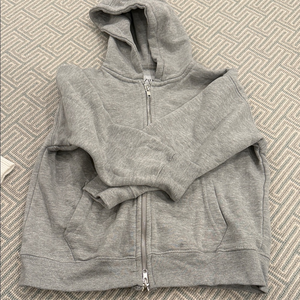 Zara Kids Gray Zip-Up Hoodie